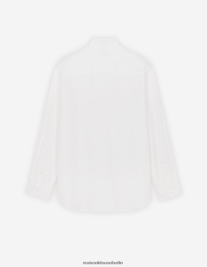 Kleidung V2DHL464 Weiß Frauen Klassisches Hemd mit dreifarbigem Fuchs-Patch Maison Kitsune