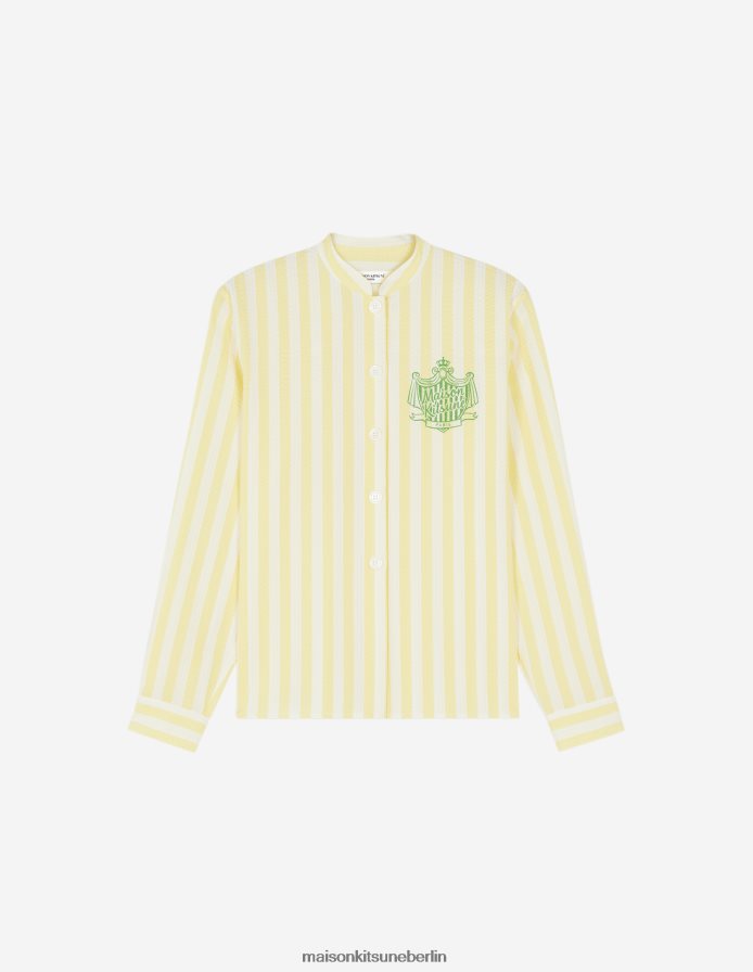 Kleidung V2DHL467 Zitrone Frauen Hemd mit Streifen am Pool Maison Kitsune