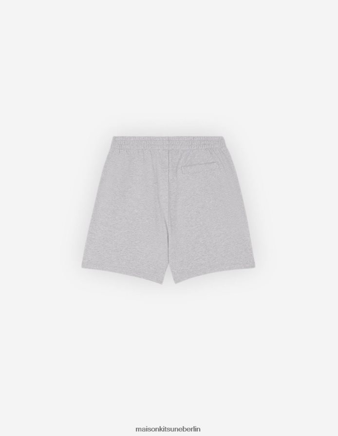 Kleidung V2DHL478 hellgrau meliert Frauen Fuchskopf-Patch-Jogshorts Maison Kitsune