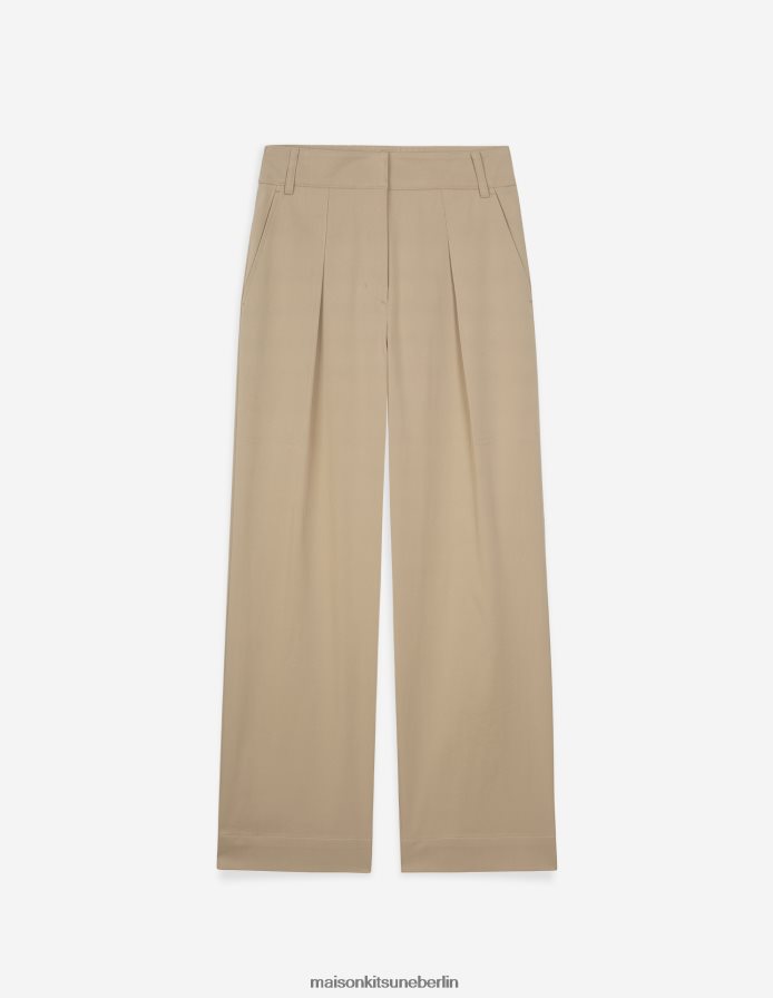 Kleidung V2DHL480 dunkelbeige Frauen Profile Fox Biesenhose Maison Kitsune