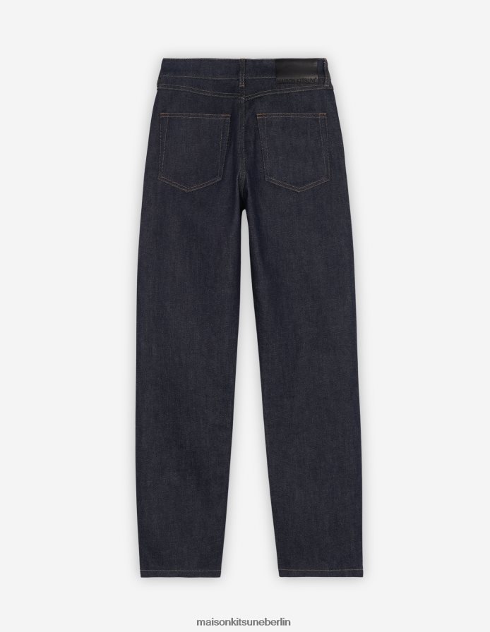 Kleidung V2DHL482 Indigo Frauen verkürzte, gerade Jeans Maison Kitsune