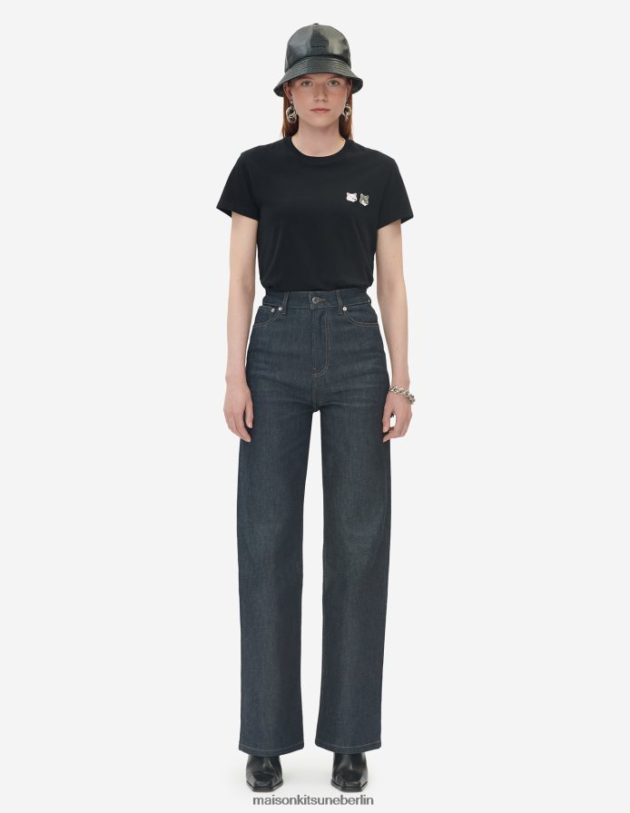 Kleidung V2DHL483 Indigo Frauen Jeans mit lockerer Passform Maison Kitsune
