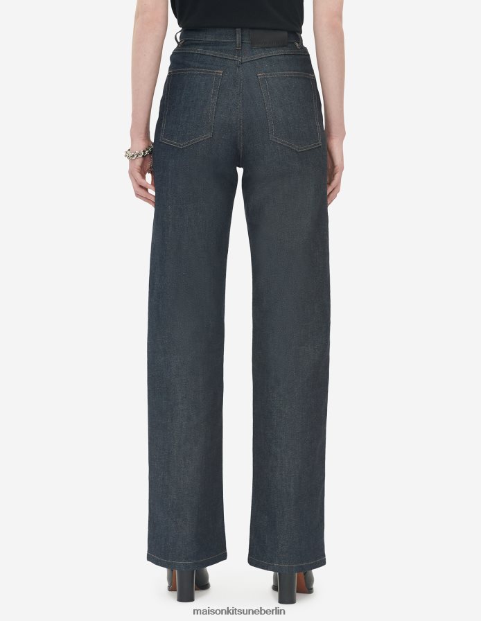 Kleidung V2DHL483 Indigo Frauen Jeans mit lockerer Passform Maison Kitsune