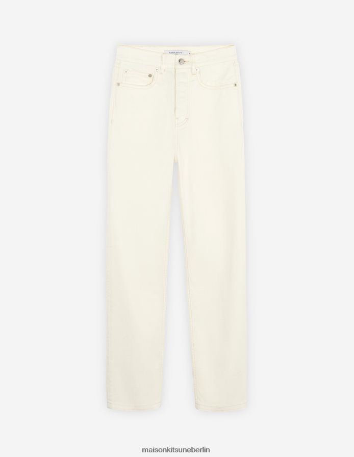 Kleidung V2DHL484 naturfarben Frauen verkürzte, gerade Jeans Maison Kitsune