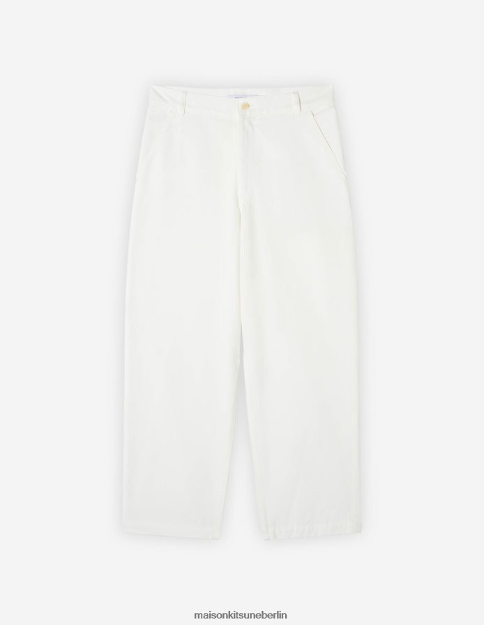 Kleidung V2DHL486 milchig weiß Frauen Freizeithosen Maison Kitsune