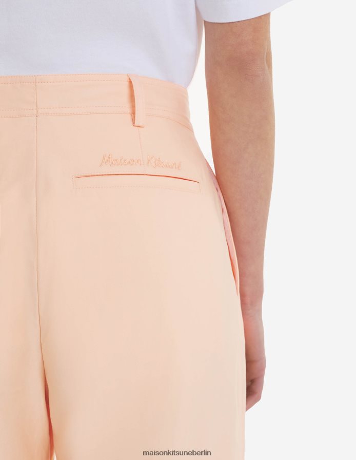 Kleidung V2DHL487 Pfirsich Frauen Kurze Hose mit einer Bundfalte Maison Kitsune