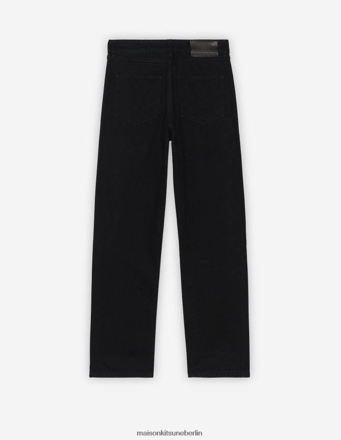 Kleidung V2DHL490 Schwarz Frauen verkürzte, gerade Jeans Maison Kitsune