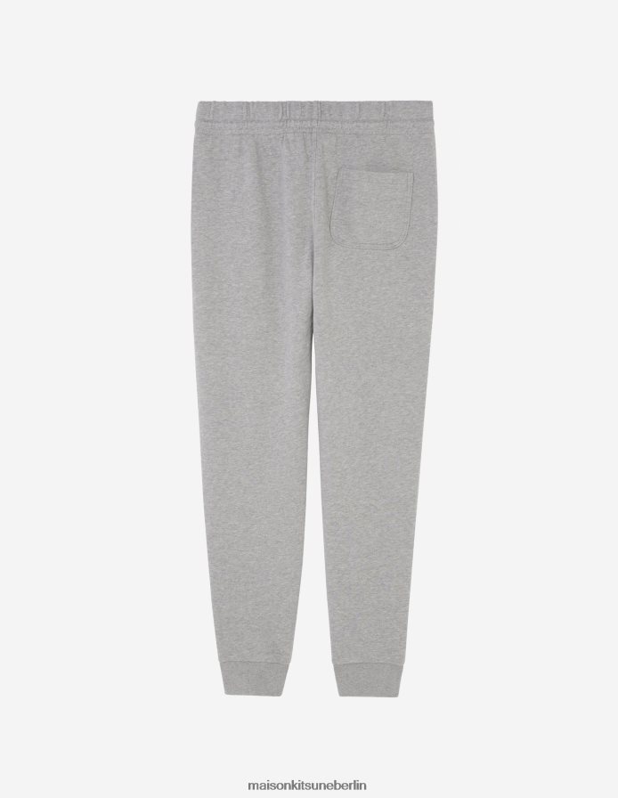 Kleidung V2DHL491 graue Melange Frauen Klassische Jogginghose mit dreifarbigem Fuchs-Patch Maison Kitsune