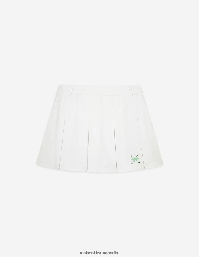 Kleidung V2DHL471 Weiß Frauen Profil-Fuchs-Minirock Maison Kitsune