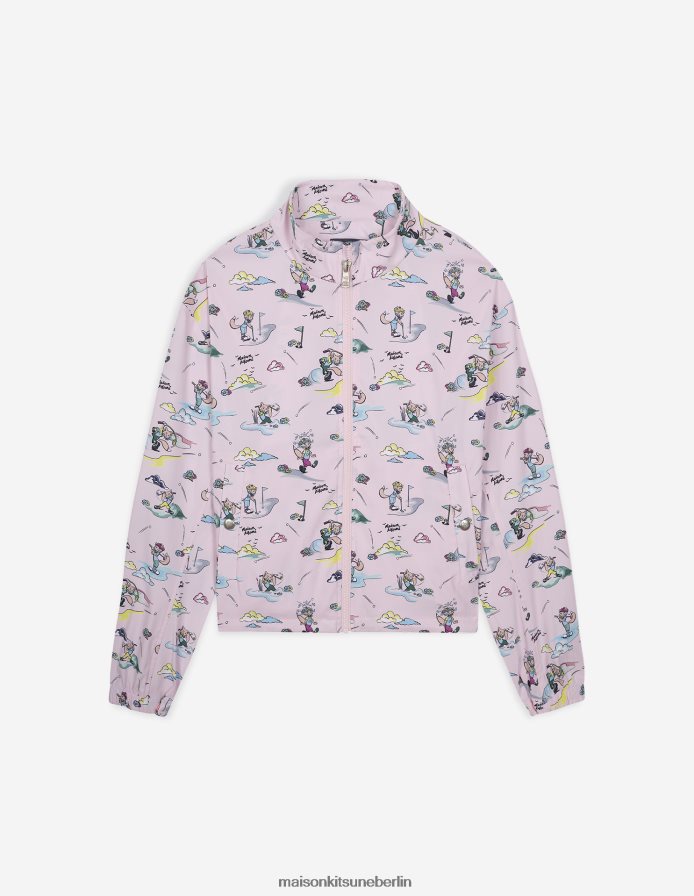 Kleidung V2DHL495 Hell-Pink Frauen Cartoon-Fuchs-Windjacke Maison Kitsune