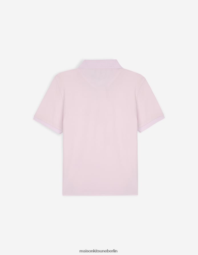 Kleidung V2DHL396 Hell-Pink Frauen Kurzarm-Poloshirt mit Fuchskopf Maison Kitsune