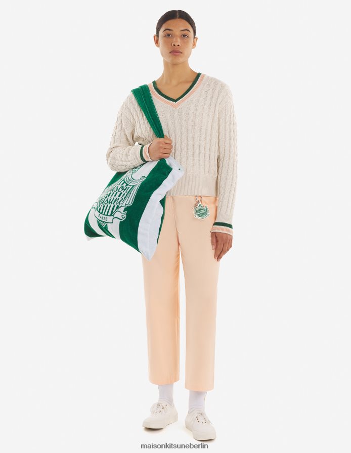 Kleidung V2DHL453 naturfarben Frauen Wappen-Kabelbrücke Maison Kitsune