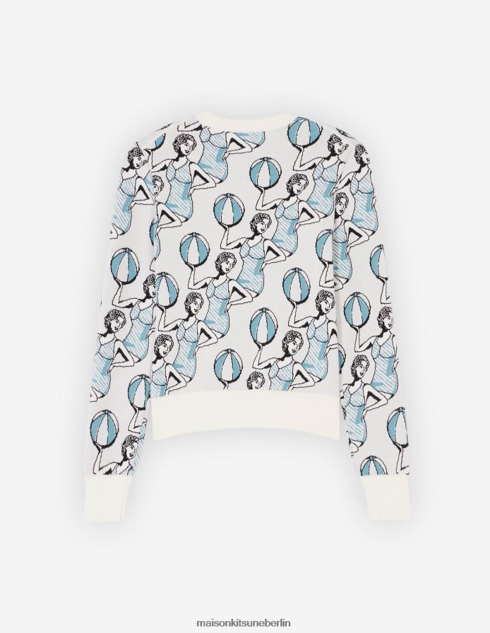 Kleidung V2DHL454 Multico-Design Frauen Taillierter Cardigan für tanzende Mädchen Maison Kitsune