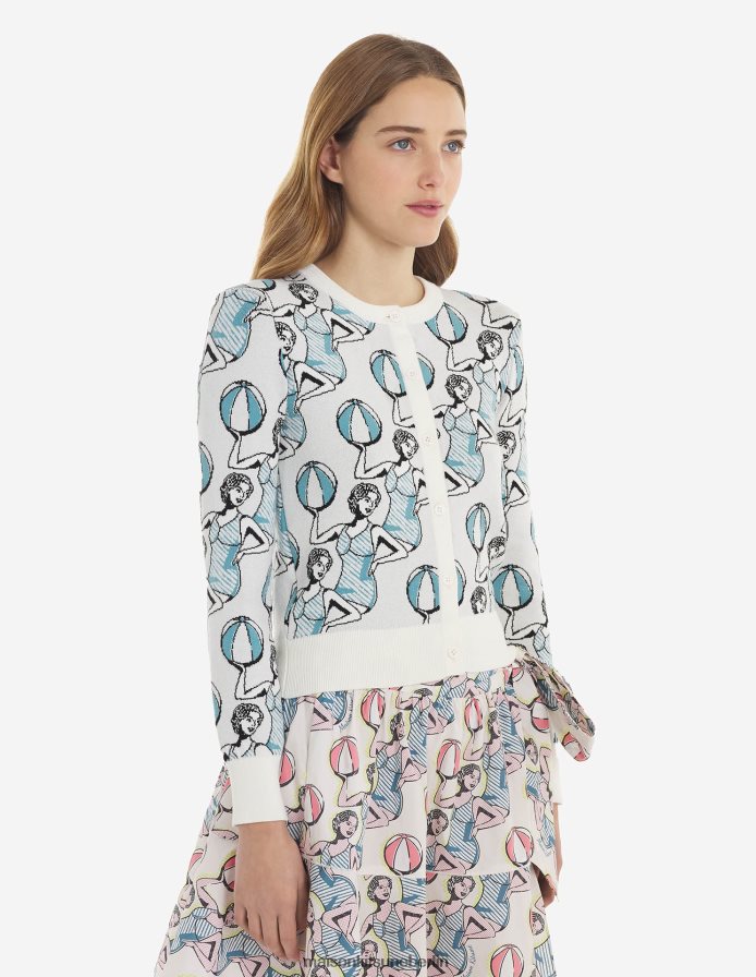 Kleidung V2DHL454 Multico-Design Frauen Taillierter Cardigan für tanzende Mädchen Maison Kitsune