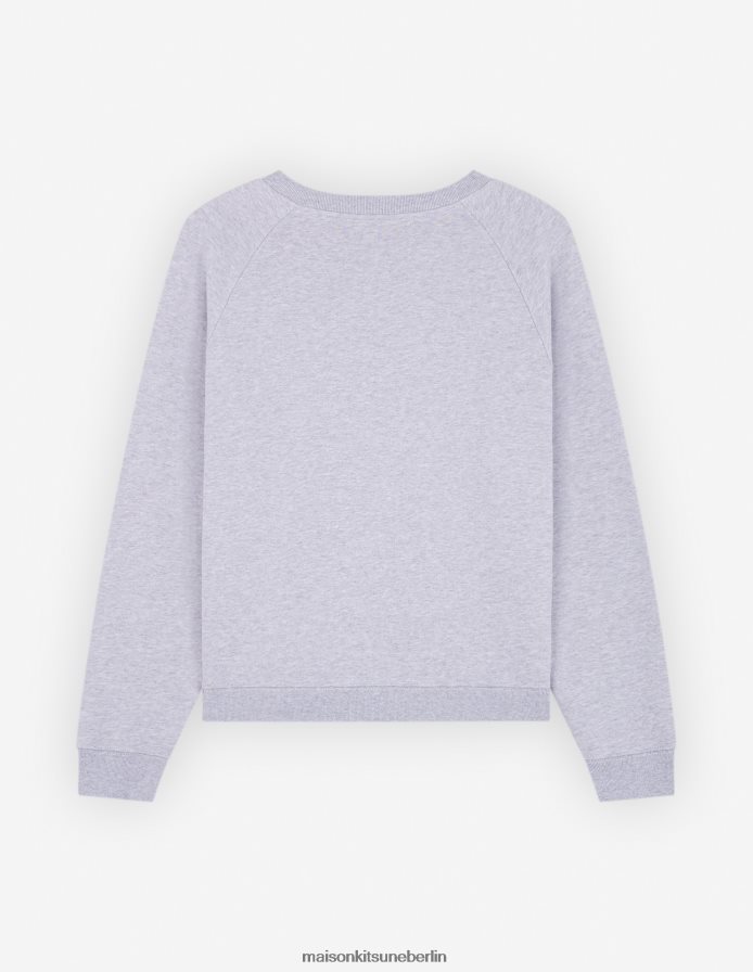 Kleidung V2DHL414 hellgrau meliert Frauen Vintage-Sweatshirt von Palais Royal Maison Kitsune