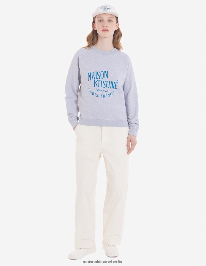 Kleidung V2DHL414 hellgrau meliert Frauen Vintage-Sweatshirt von Palais Royal Maison Kitsune