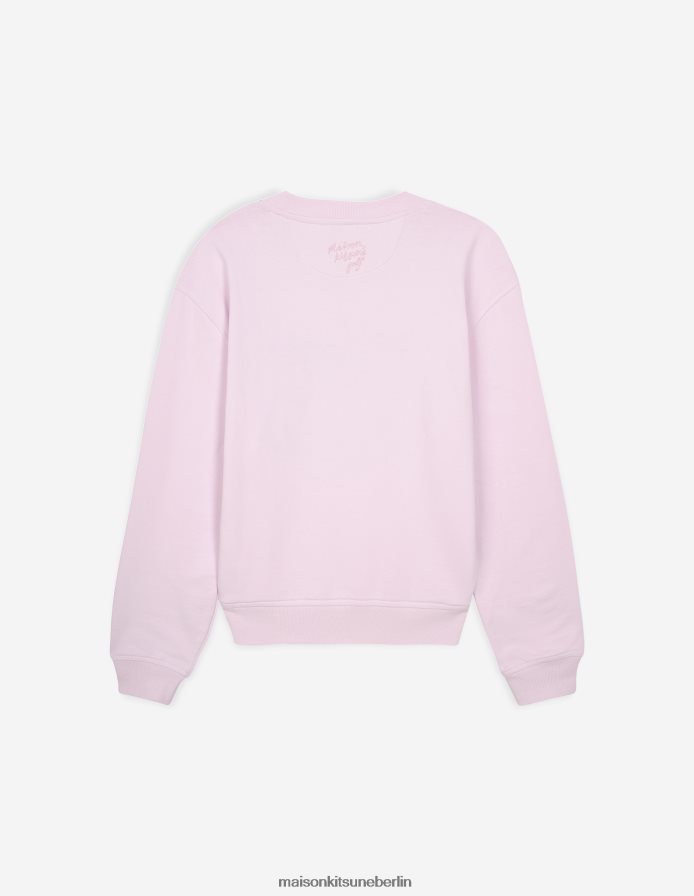 Kleidung V2DHL415 Hell-Pink Frauen Langarm-Sweatshirt mit Fuchskopf Maison Kitsune