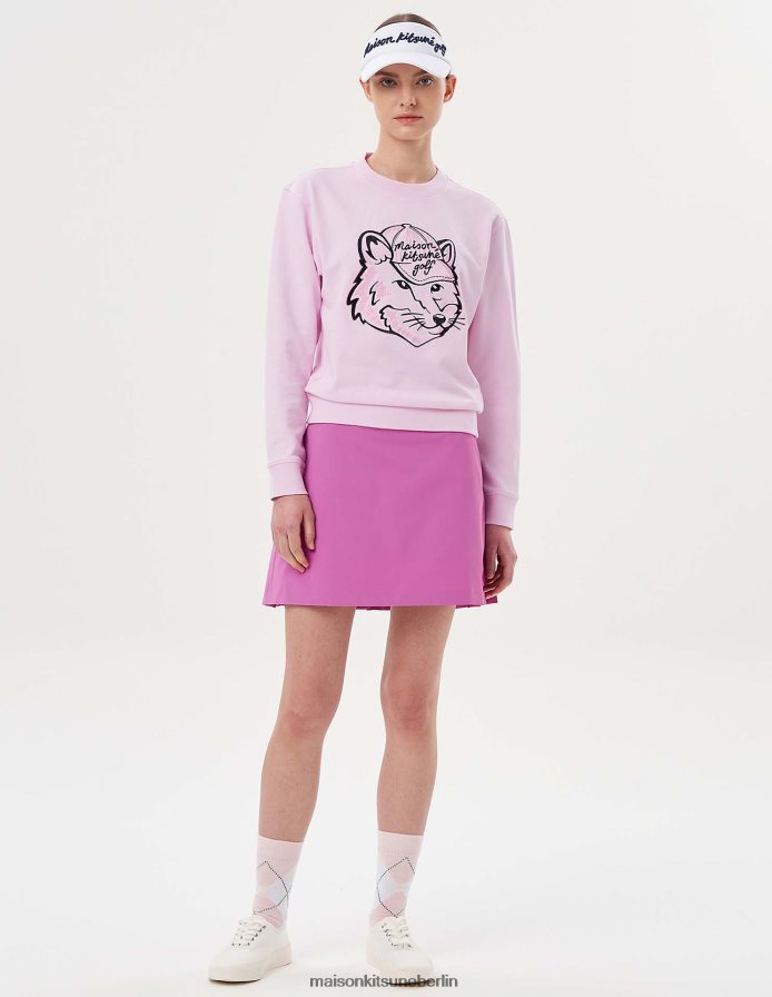 Kleidung V2DHL415 Hell-Pink Frauen Langarm-Sweatshirt mit Fuchskopf Maison Kitsune