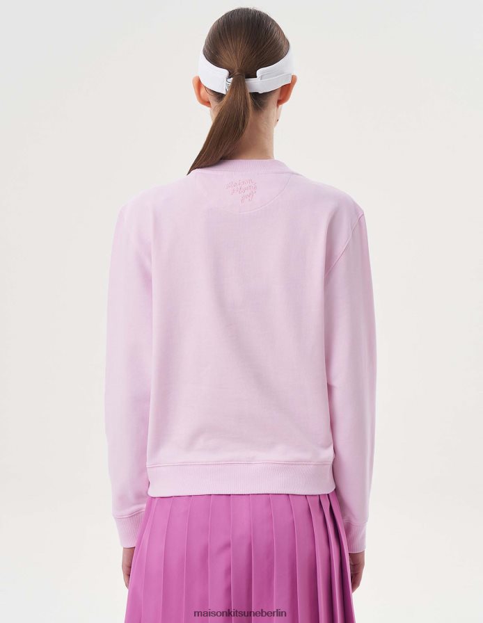 Kleidung V2DHL415 Hell-Pink Frauen Langarm-Sweatshirt mit Fuchskopf Maison Kitsune