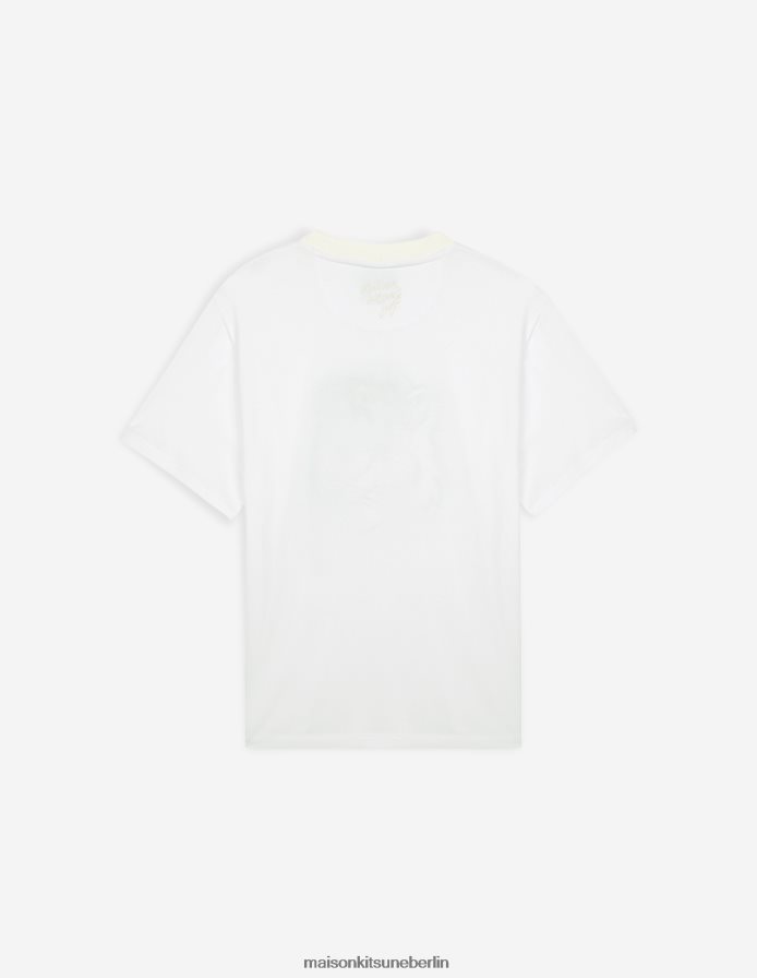 Kleidung V2DHL357 Weiß Frauen Kurzarm-T-Shirt mit Fuchskopf Maison Kitsune