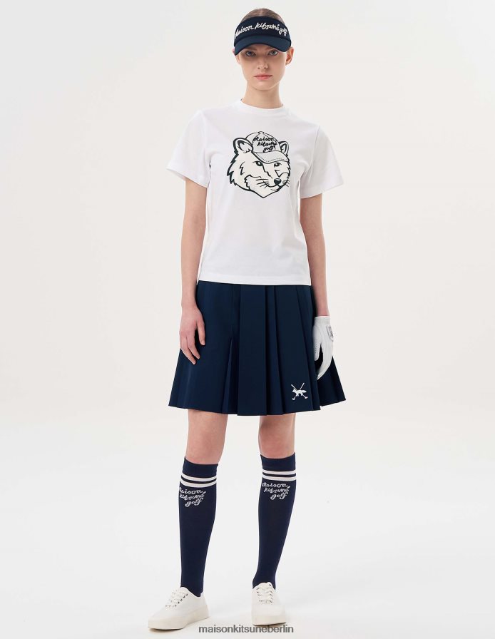 Kleidung V2DHL357 Weiß Frauen Kurzarm-T-Shirt mit Fuchskopf Maison Kitsune