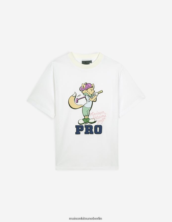 Kleidung V2DHL358 Weiß Frauen Stehendes Fuchs-T-Shirt mit kurzen Ärmeln Maison Kitsune