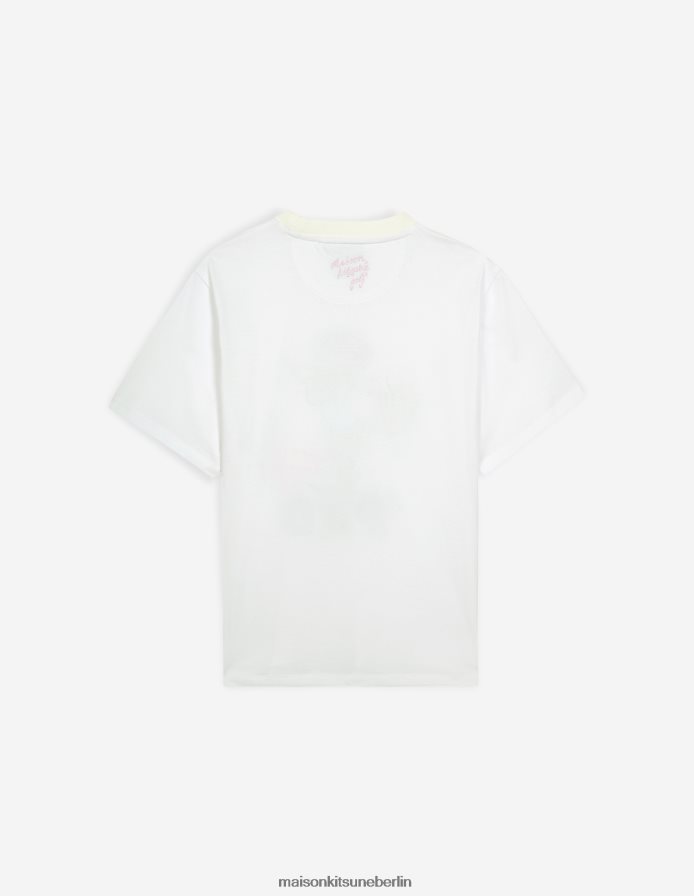 Kleidung V2DHL358 Weiß Frauen Stehendes Fuchs-T-Shirt mit kurzen Ärmeln Maison Kitsune