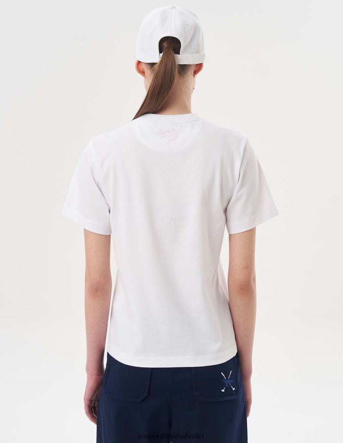 Kleidung V2DHL358 Weiß Frauen Stehendes Fuchs-T-Shirt mit kurzen Ärmeln Maison Kitsune