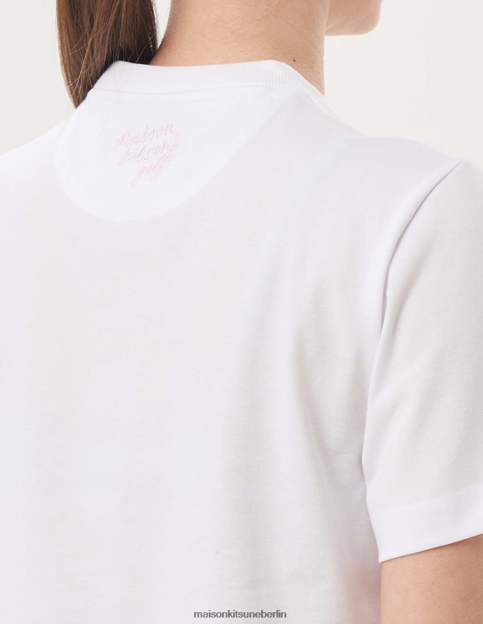 Kleidung V2DHL358 Weiß Frauen Stehendes Fuchs-T-Shirt mit kurzen Ärmeln Maison Kitsune