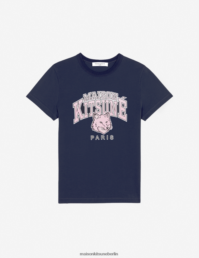 Kleidung V2DHL359 Marine Frauen Klassisches T-Shirt von Campus Fox Maison Kitsune