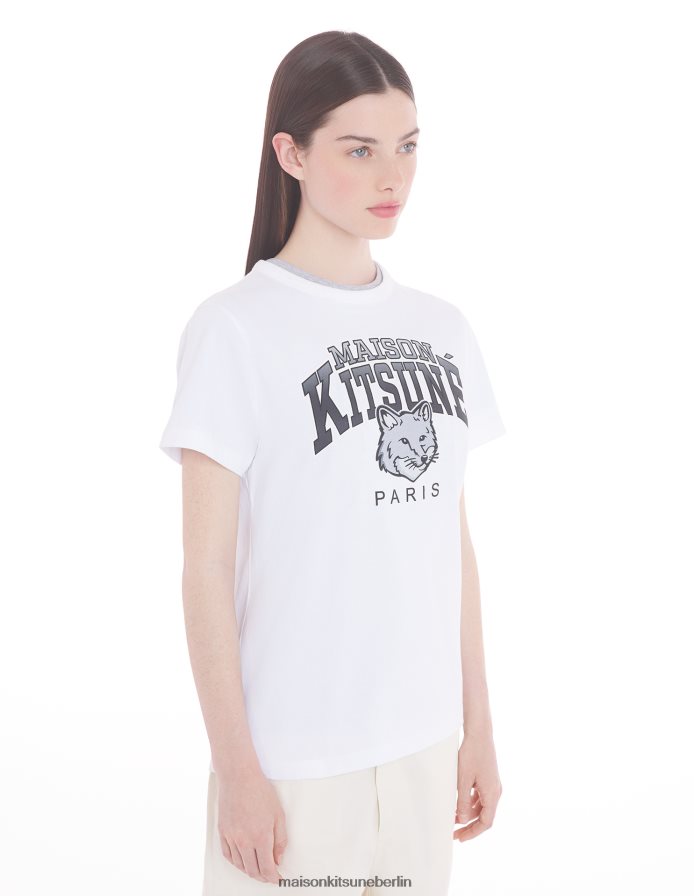 Kleidung V2DHL360 Weiß Frauen Klassisches T-Shirt von Campus Fox Maison Kitsune