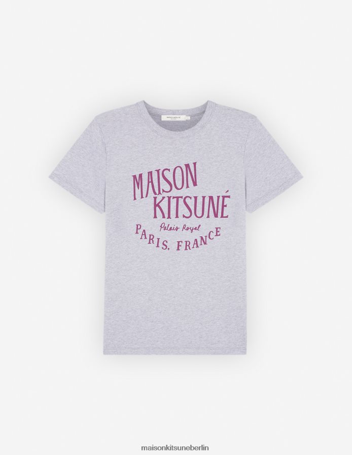 Kleidung V2DHL361 hellgrau meliert Frauen Palais Royal klassisches T-Shirt Maison Kitsune