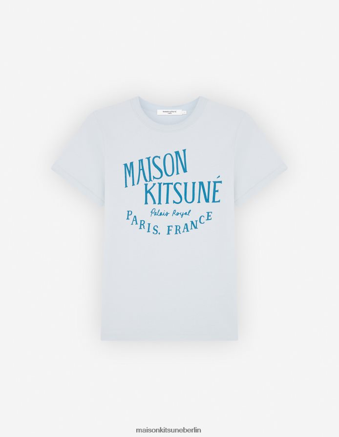 Kleidung V2DHL362 Grau Blau Frauen Palais Royal klassisches T-Shirt Maison Kitsune