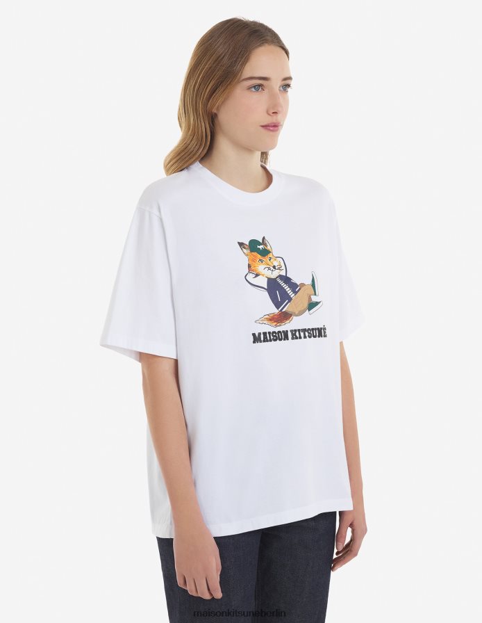 Kleidung V2DHL369 Weiß Frauen Leicht gekleidetes Fuchs-T-Shirt Maison Kitsune