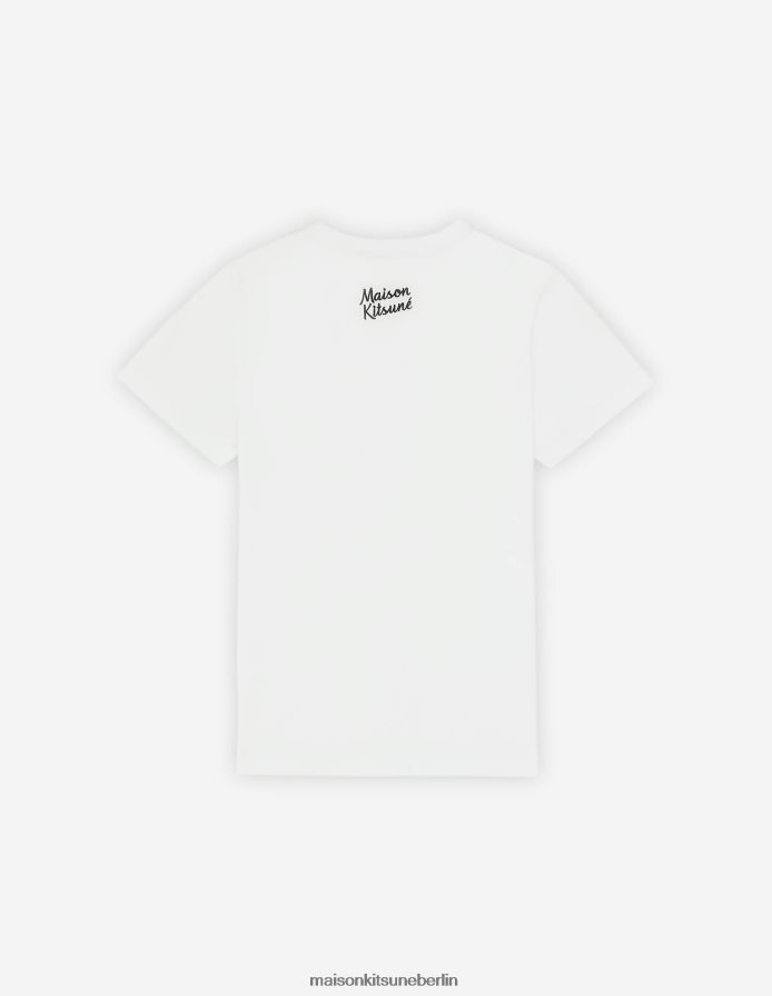 Kleidung V2DHL371 Weiß Frauen Normales T-Shirt mit gekleidetem Fuchs Maison Kitsune