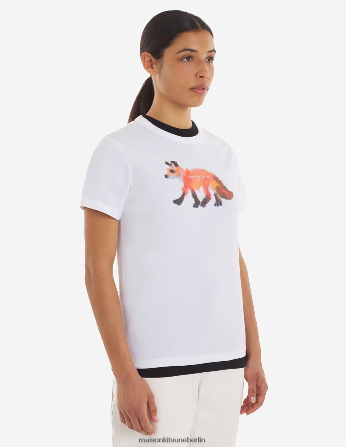 Kleidung V2DHL376 Weiß Frauen MK x Rop Van Mierlo Fox klassisches T-Shirt Maison Kitsune