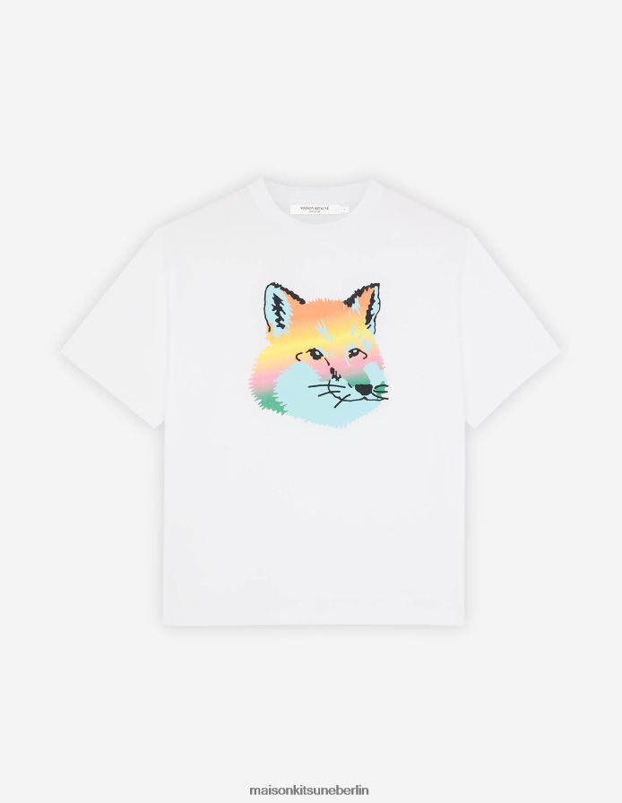 Kleidung V2DHL378 Weiß Frauen neues saisonales Fox Head Easy T-Shirt Maison Kitsune