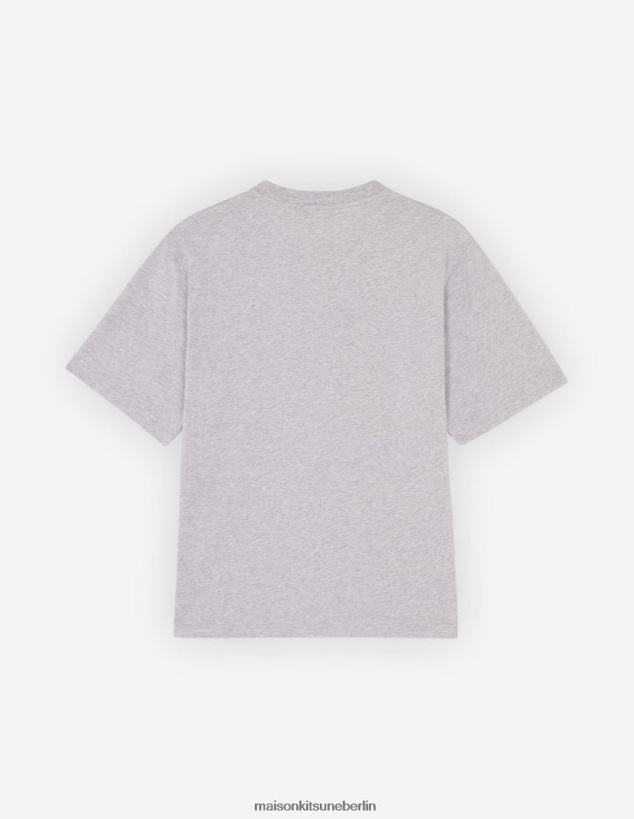 Kleidung V2DHL382 hellgrau meliert Frauen Komfort-T-Shirt mit Eiscreme-Spritzer Maison Kitsune