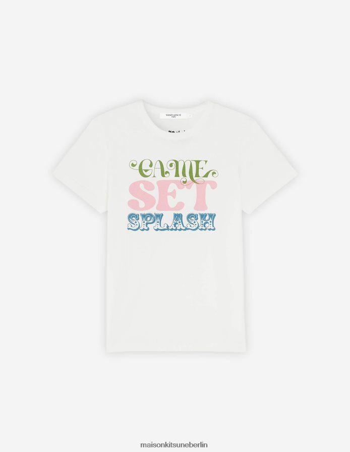 Kleidung V2DHL386 Weiß Frauen Spielset Splash Komfort-T-Shirt Maison Kitsune