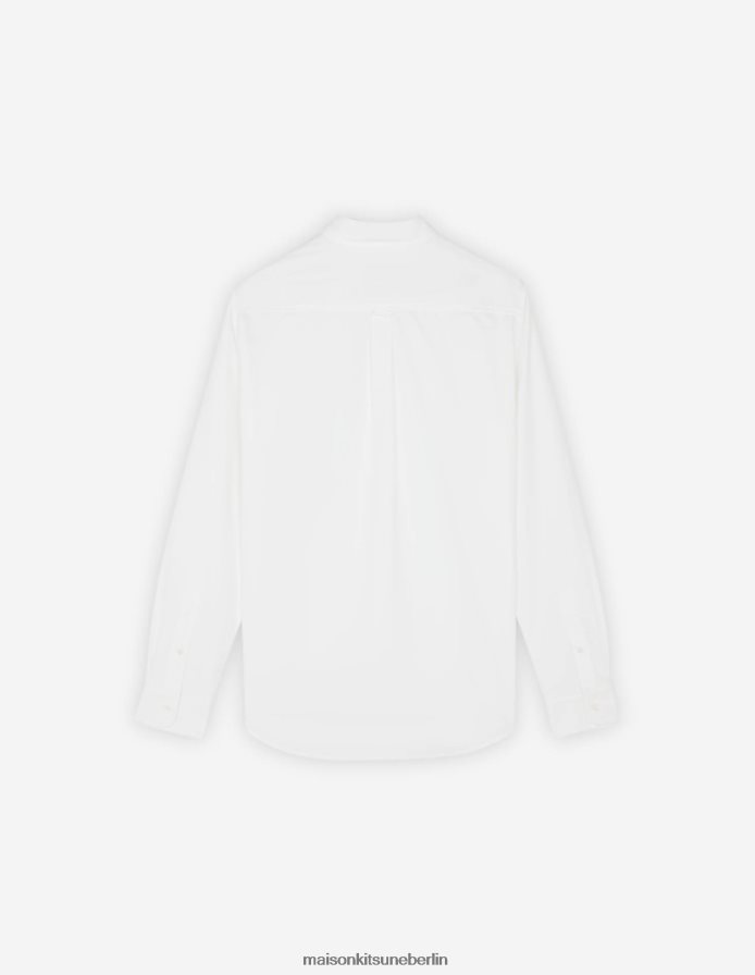 Kleidung V2DHL267 Weiß Männer Lässiges Hemd mit gekleidetem Fuchs-Patch Maison Kitsune