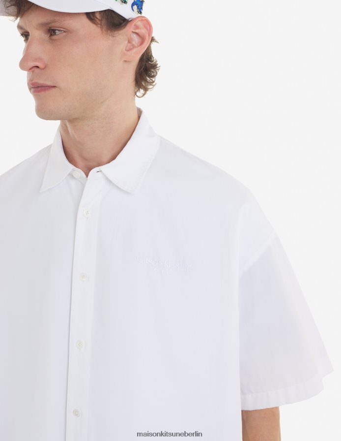 Kleidung V2DHL275 Weiß Männer Kurzärmliges, mehrlagiges Hemd Maison Kitsune