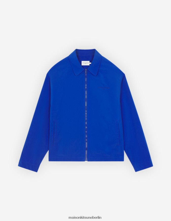 Kleidung V2DHL279 tiefes Blau Männer technisches Overshirt mit Reißverschluss Maison Kitsune