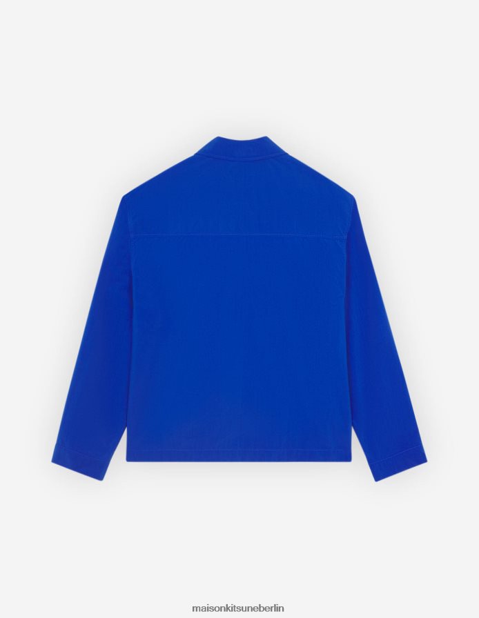 Kleidung V2DHL279 tiefes Blau Männer technisches Overshirt mit Reißverschluss Maison Kitsune