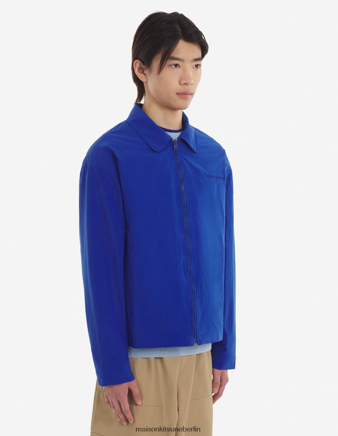 Kleidung V2DHL279 tiefes Blau Männer technisches Overshirt mit Reißverschluss Maison Kitsune