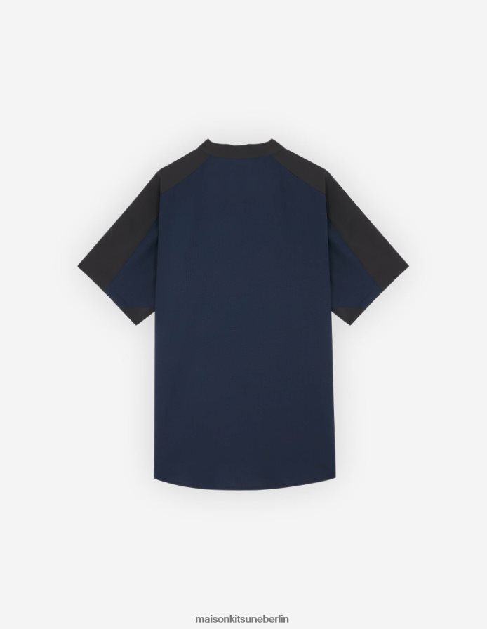 Kleidung V2DHL281 graublauer Farbblock Männer MK X und Wander Wandershirt Maison Kitsune