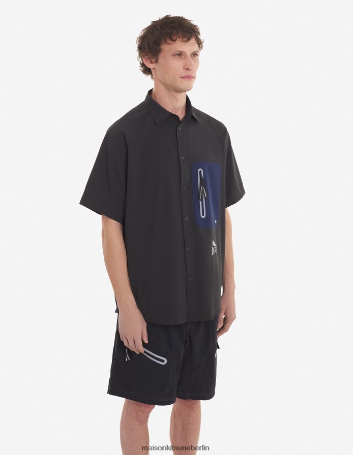 Kleidung V2DHL281 graublauer Farbblock Männer MK X und Wander Wandershirt Maison Kitsune