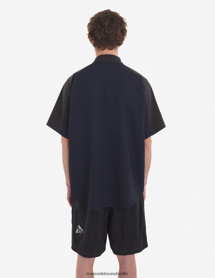 Kleidung V2DHL281 graublauer Farbblock Männer MK X und Wander Wandershirt Maison Kitsune