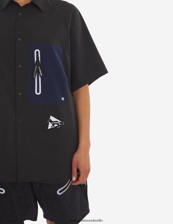 Kleidung V2DHL281 graublauer Farbblock Männer MK X und Wander Wandershirt Maison Kitsune