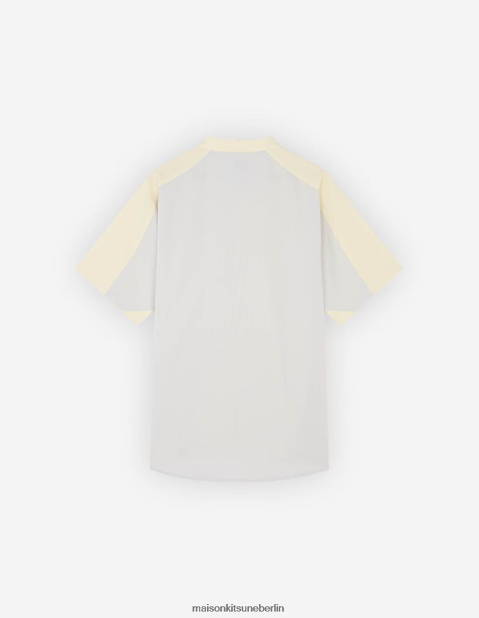 Kleidung V2DHL284 weiß-gelber Farbblock Männer MK X und Wander Wandershirt Maison Kitsune