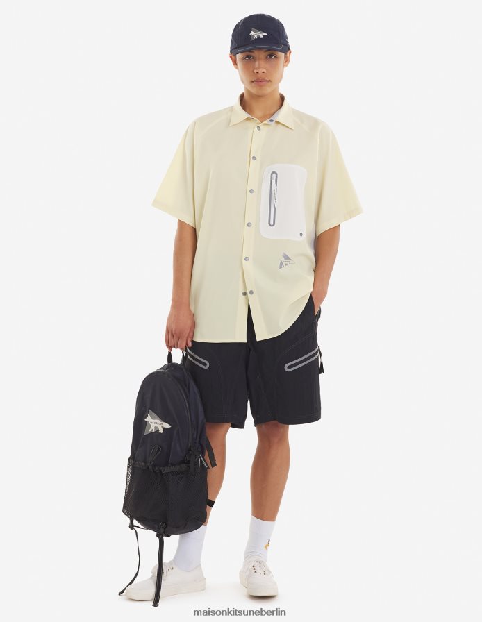 Kleidung V2DHL284 weiß-gelber Farbblock Männer MK X und Wander Wandershirt Maison Kitsune